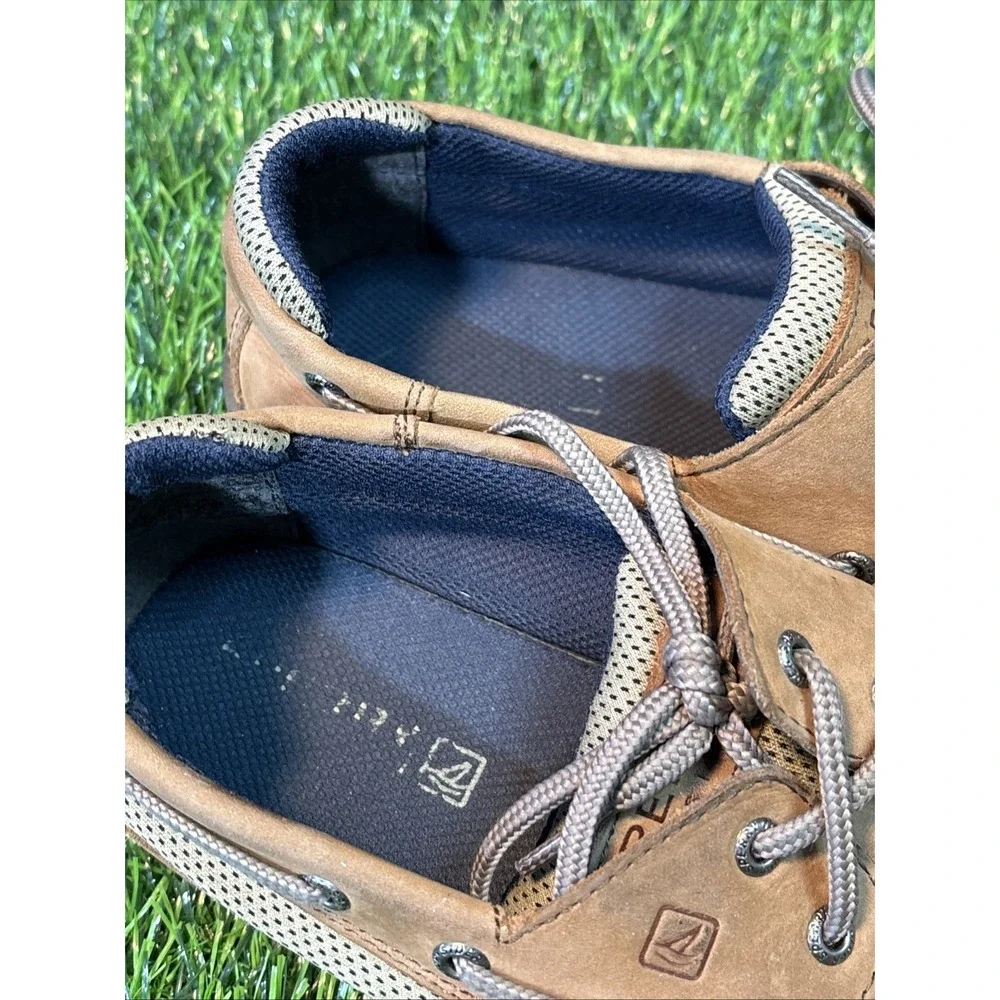 Sperry Top-Sider Boys Boat Shoes Size 4M Brown Leather – Fair Condition‎
